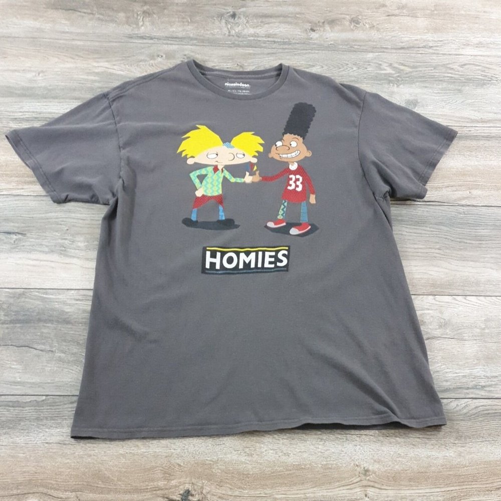 Nickelodeon Hey Arnold Mens XL Short Sleeve Shirt Homies TV Cartoon Friends